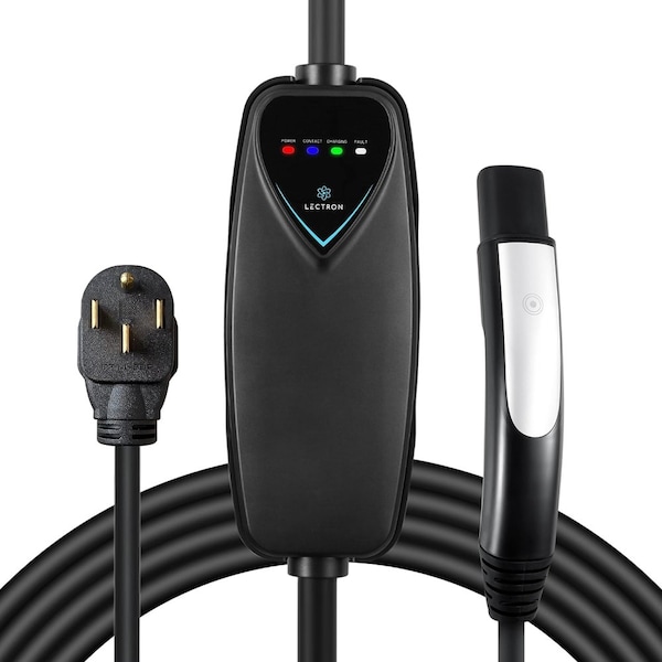 Lectron Level 2 Tesla Charger - 240V, 40 Amp, NEMA 14-50 Plug, 16 ft Extension Cord LECHG14-50-40ATSLBLKUS - main